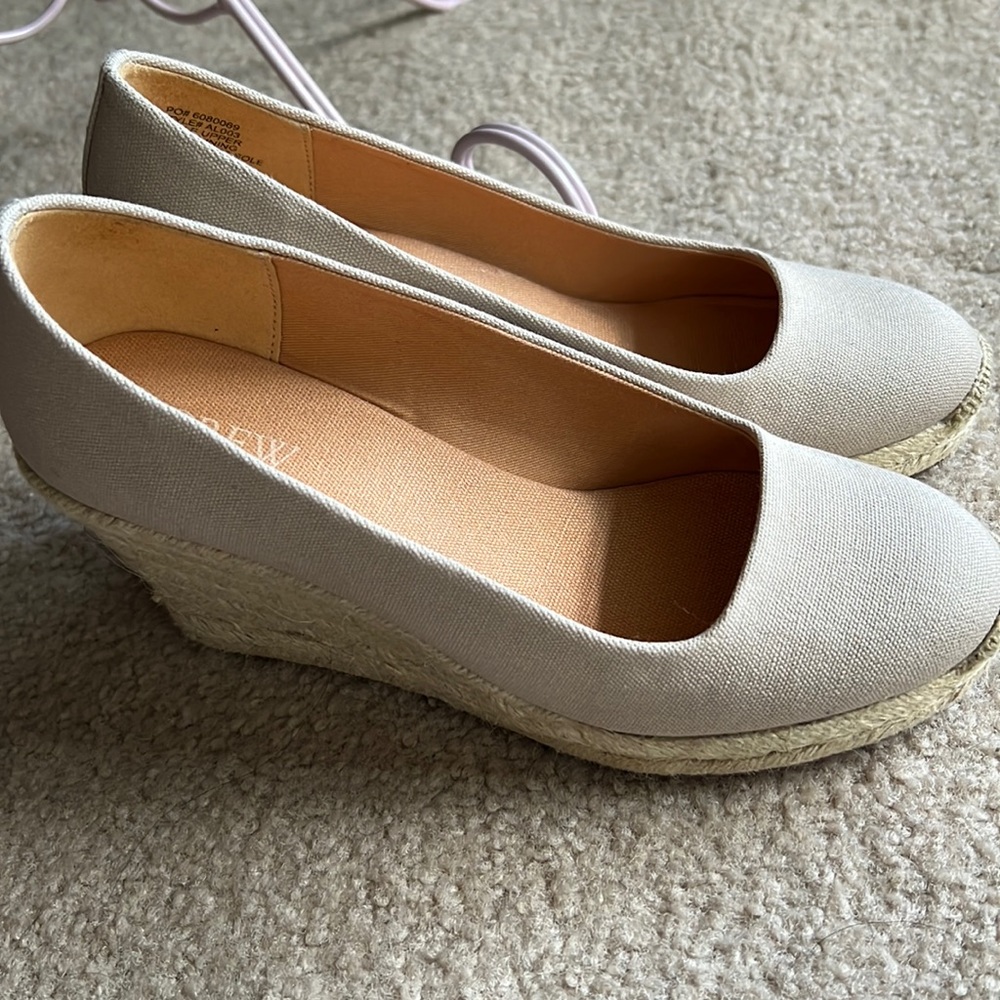J.Crew cream color wedges worn once